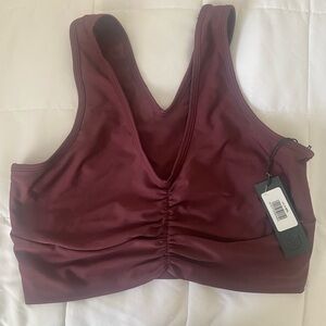 Savvi “Julia” Women's Burgundy Sports Bra